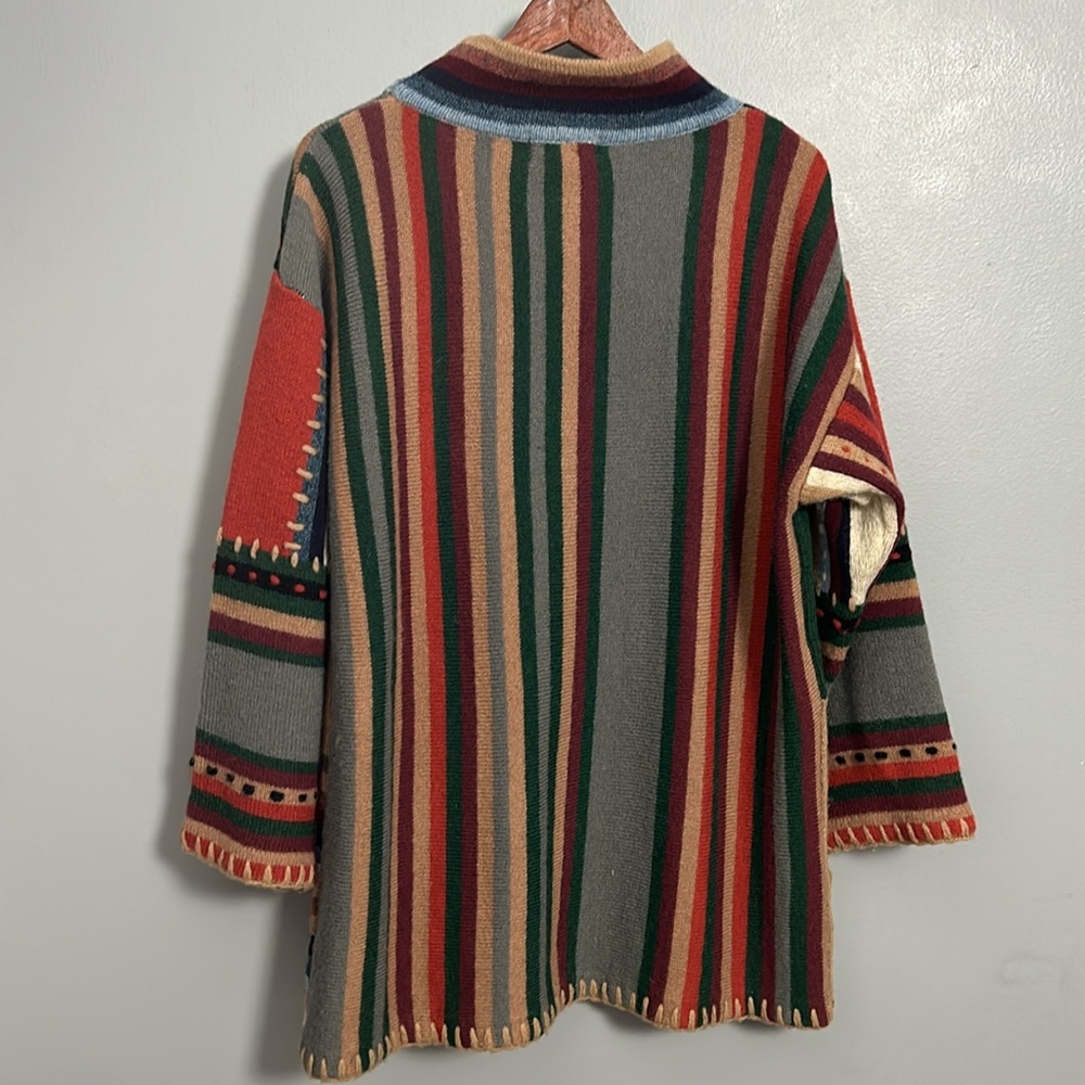 Vintage Women’s Mock Neck Long Patchwork Look She… - image 2